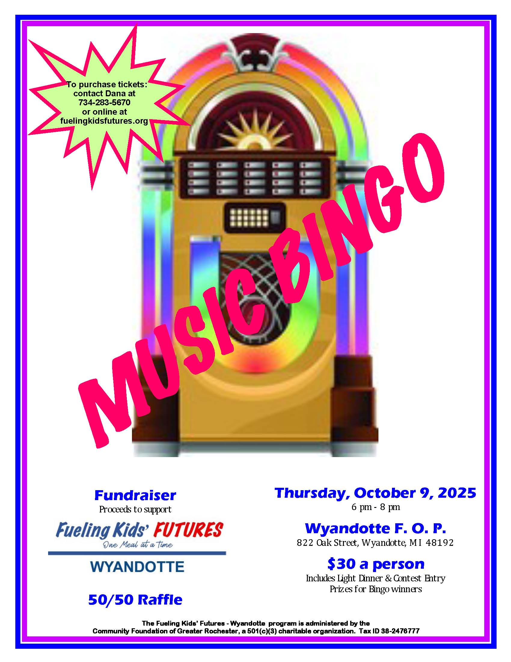 Music Bingo Flyer FALL 2025