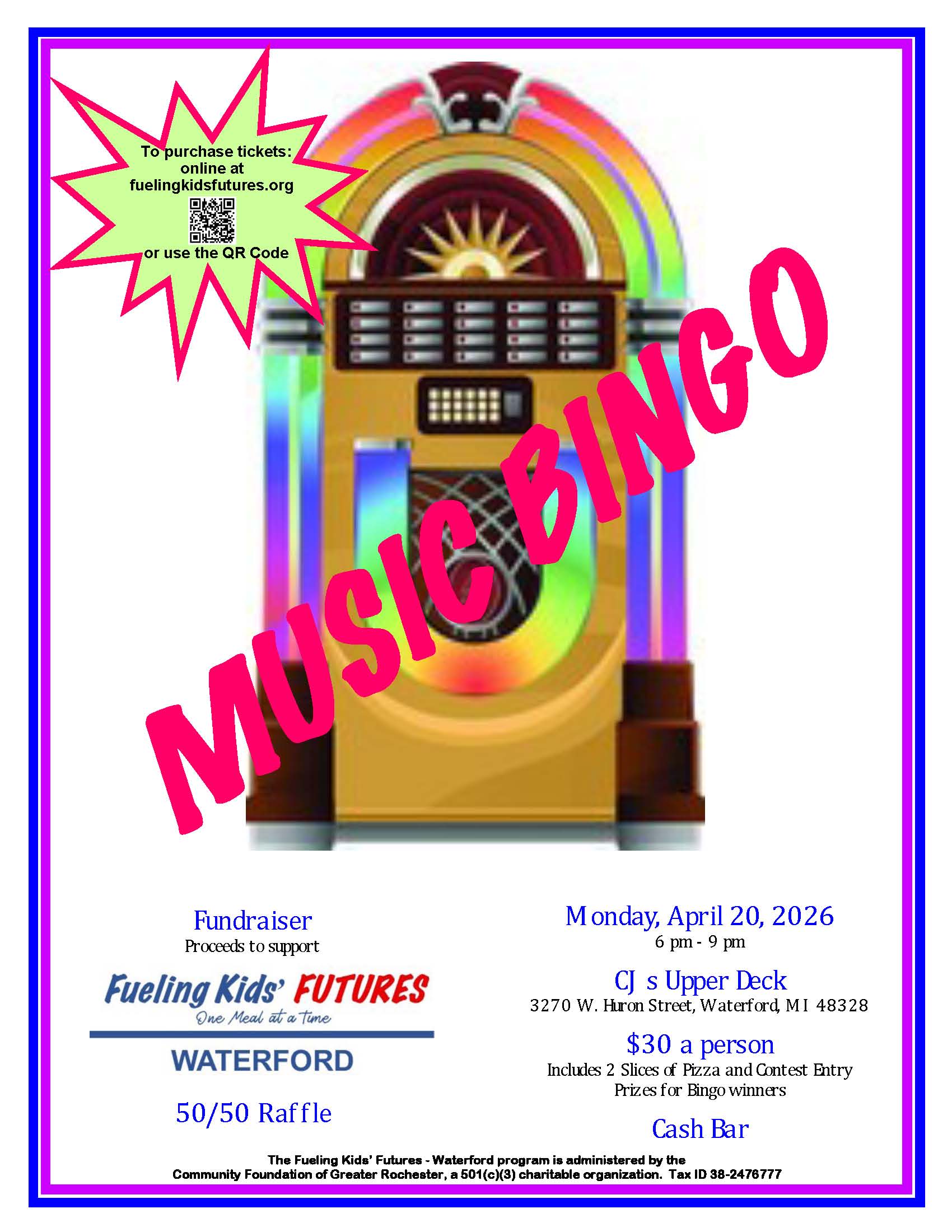 Music Bingo Flyer 2026 Wyandotte