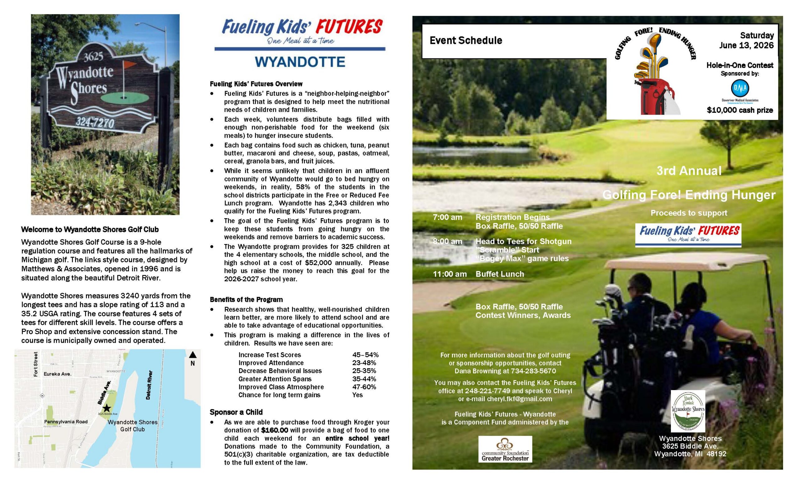 Golf Brochure for Wyandotte Golfing Fore! Ending Hunger 2026 - page 1