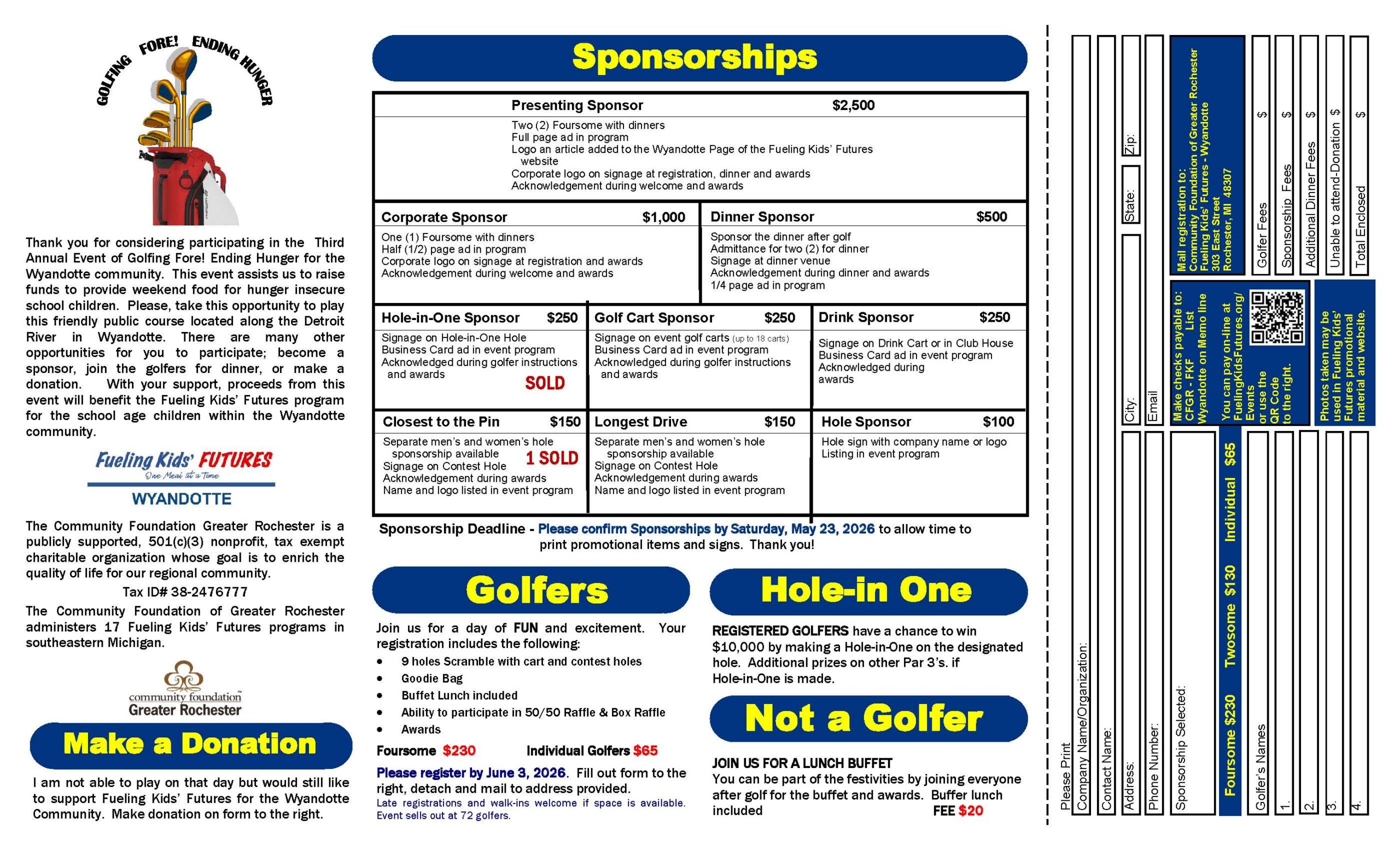 Golf Brochure for Wyandotte Golfing Fore! Ending Hunger 2026 - page 2