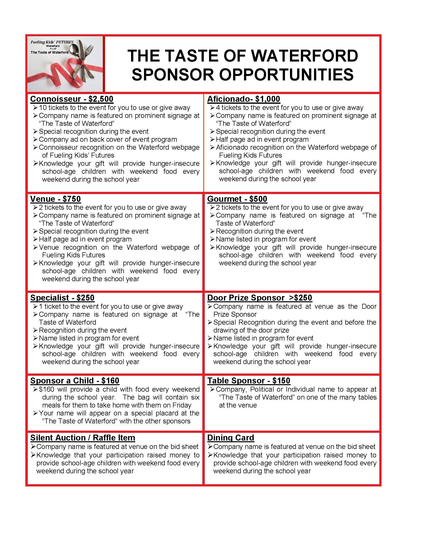 Sponsor Opportunities 2026